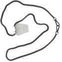 Catena pochette tracolla per borse a forma quadrata e maglie ovali colore grigio canna di fucile