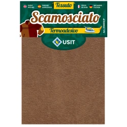 45 x 11.5 cm piece of 45 x 11.5 cm soft microfibre thermoadhesive suede fabric with leather effect
