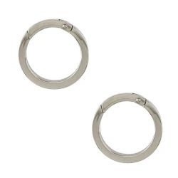Round flat spring-loaded snap hooks Ø 3cm Silver - 2 pieces - Ercole Fumagalli