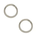 Round flat spring-loaded snap hooks Ø 3cm Silver - 2 pieces - Ercole Fumagalli