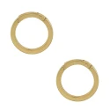 Round flat spring-loaded snap hooks Ø 3cm Gold - 2 pieces - Ercole Fumagalli