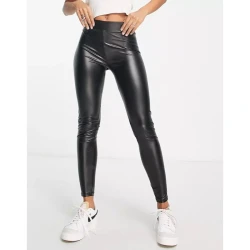 Leggings donna realizzato in morbido tessuto di ecopelle 2