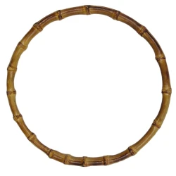 Round bag handles made of fine natural bamboo 19 cm large 2