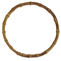 Round bag handles made of fine natural bamboo 19 cm large