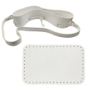 Kit for bucket bag with rectangular base complete with bottom and top regulating band with white shoulder strap
