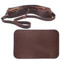 Kit per Borsa a secchiello a base rettangolare completo di fondo e fascia regolatore superiere con tracolla marrone