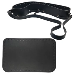 Kit per Borsa a secchiello a base rettangolare completo di fondo e fascia regolatore superiere con tracolla beige 2