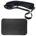 Kit for bucket bag with rectangular base complete with bottom and top regulating band with shoulder strap black