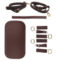 Small backpack kit with base, adjustable shoulder straps and brown handle