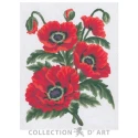 Kit Mezzopunto papaveri rossi - set completo di ago e fili 3149K by Collection D'Art