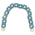 Polished resin chain with large square marble-effect links, ideal as a bag handle