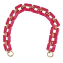 Polished resin chain with large square marble-effect links, ideal as a bag handle