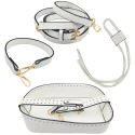 Kit for bucket bag complete with bottom, shoulder strap, handle and lace closure white