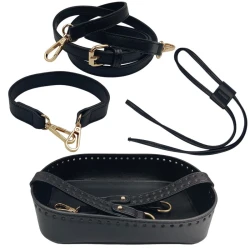 Kit per Borsa a secchiello completo di fondo, tracolla, manico e chiusura a laccio bianco 2
