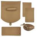Kit for beige bag complete with bottom, flap, sides, shoulder strap and satchel closure
