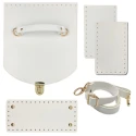 Kit per Borsa bianco completo di fondo, patella, laterali, tracolla e chiusura a cartella