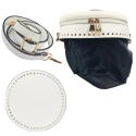 Kit per Borsa a secchiello tonda bianco completo di fondo, tracolla, parte superiore e fodera
