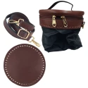 Kit per Borsa a secchiello tonda marrone completo di fondo, tracolla, parte superiore e fodera