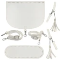 Kit per Zainetto con base, spallacci, patta con chiusura e nappine decorative bianco