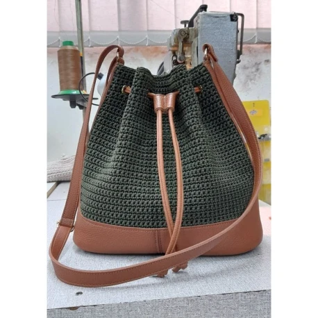 Kit per Borsa a secchiello completo di fondo, tracolla, manico e chiusura a laccio
