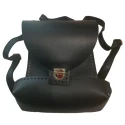 Kit for black backpack with base, back, flap with satchel closure and shoulder straps, all integrated
