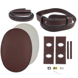 Voulant bucket bag kit with oval base brown