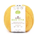 DMC EcoVita recycled cotton yarn, 100g ball for crochet, colour 9 yellow
