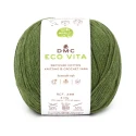 DMC EcoVita recycled cotton yarn, 100g ball for crochet, colour 18 moss green