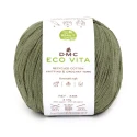 DMC EcoVita filato in cotone riciclato gomitolo da 100gr. per uncinetto colore 198 verde oliva