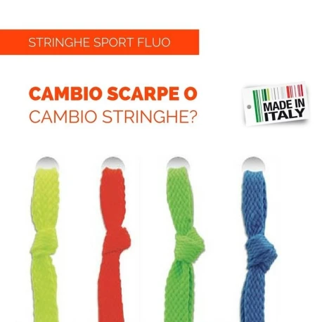 Stringhe per Scarpe piatte SPORT colori FLUO 120cm x 8mm - 5041120 Marbet