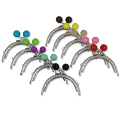 Chiusura clic clac ball con perle colorate grandi
