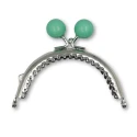 Click clac ball clasp with large coloured tiffany green beads