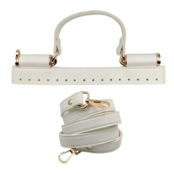 Kit per Borsa SICILY completo di manico e tracolla bianco con dettagli metallici in oro