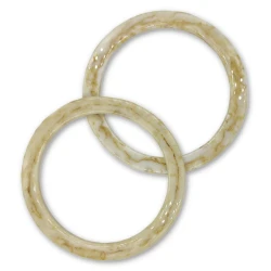 Manici per borse rotondi in resina effetto marmorizzato panna 15cm