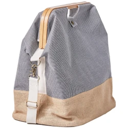 Sewing kit bag, knitting bag and sewing machine bag in canvas and bamboo, ideal for travelling - 612557 Prym