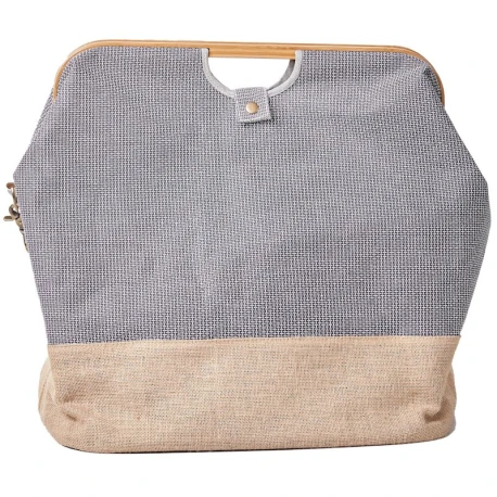 Sewing kit bag, knitting bag and sewing machine bag in canvas and bamboo, ideal for travelling - 612557 Prym