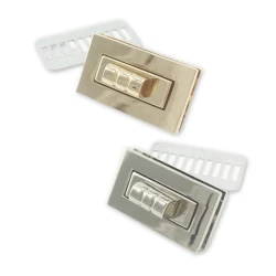 Small rectangular swivel clasp in gold and silver metal - MA233 Mas