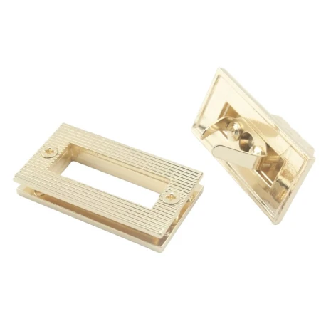 Large rectangular gold metal swivel clasp