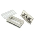 Medium rectangular silver metal swivel clasp