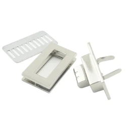 Medium rectangular silver metal swivel clasp 2