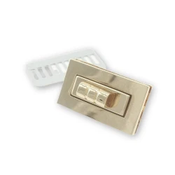 Small rectangular swivel clasp in gold and silver metal - MA233 Mas 2