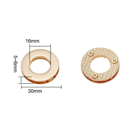 Large round metal eyelets for bags 16mm - 2 pieces - MA239 Mas
