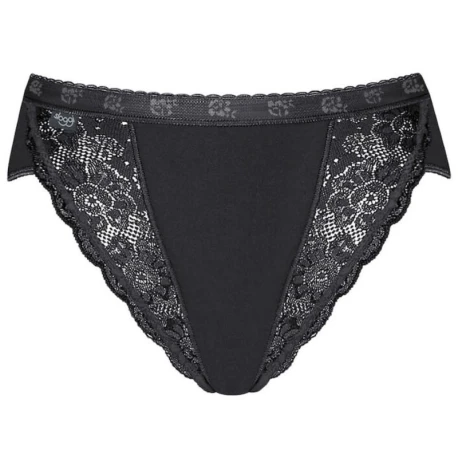 Sloggi CHIC TAI women's low-cut cotton briefs with black lace