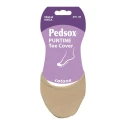 Invisible cotton toe caps for sandals with non-slip footbed