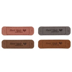 Sew-on felt label with 'Handmade' inscription for handicraft creations