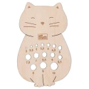 Misuratore per ferri da maglia e uncinetti in legno a forma di gatto - 610744 Prym
