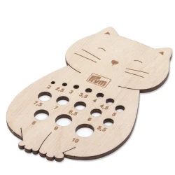 Misuratore per ferri da maglia e uncinetti in legno a forma di gatto - 610744 Prym 2