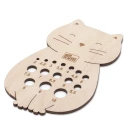 Misuratore per ferri da maglia e uncinetti in legno a forma di gattino - 610744 Prym