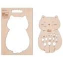 Cat-shaped wooden knitting needle and crochet hook gauge - 610744 Prym