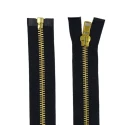 Large 80cm T8 metal zip for jackets black gold chain